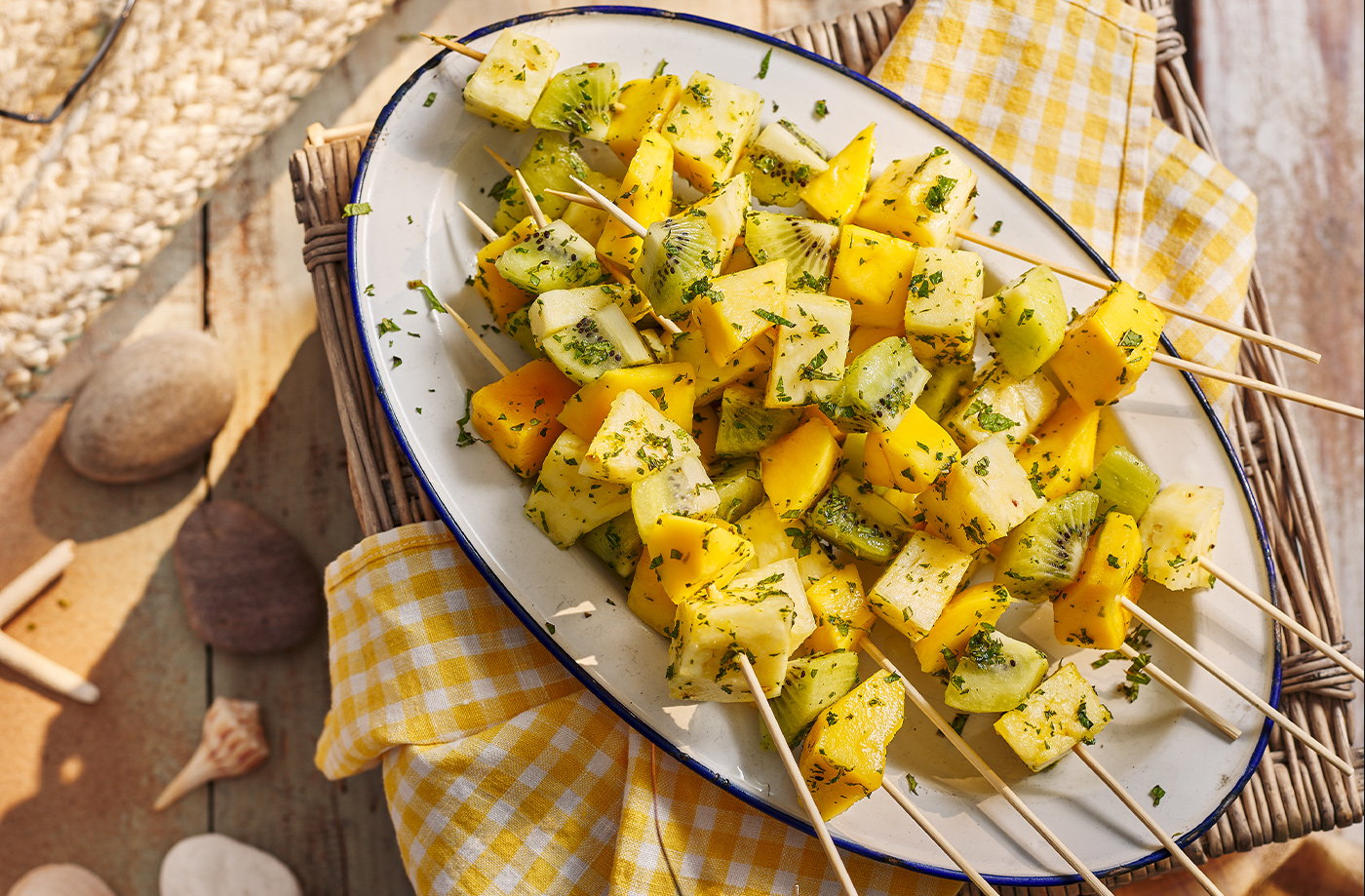 Mojito fruit skewers recipe
