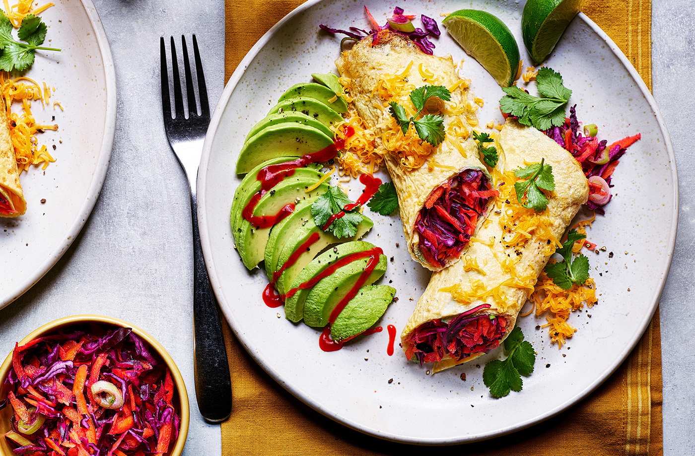 Speedy omelette wraps recipe