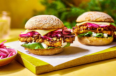 Barbecue cauliflower cheeseburger