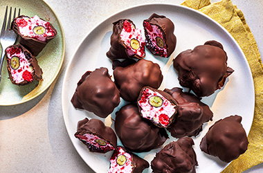 Fruity frozen yoghurt bites