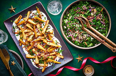 Sesame honey roasted parsnips with pearl barley salad