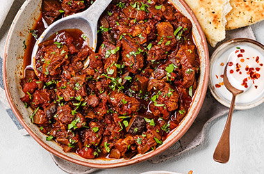 Aubergine lamb curry