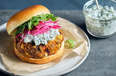 Carrot and feta burgers