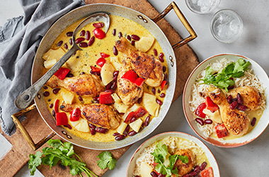 Caribbean-inspired chicken curry