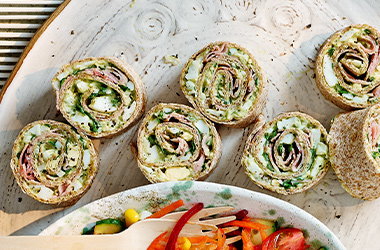 Green eggs and ham pinwheels