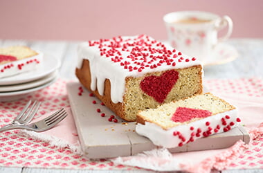 Elderflower and poppy seed hidden-heart loaf