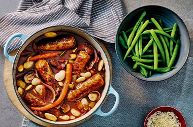 Slow-cooker sausage and butter bean casserole