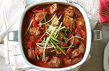Korean pork and red pepper stew