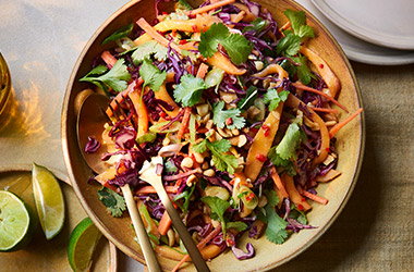 Mango peanut slaw