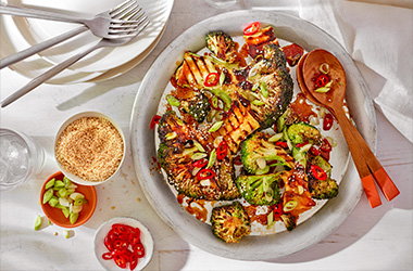 Teriyaki-marinated broccoli