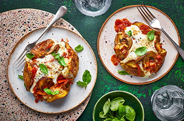 Pepperoni pizza jacket potatoes