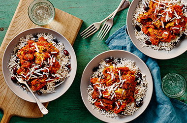 Mama’s chicken with rice and peas
