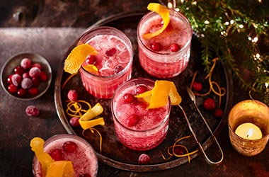 Frosted cranberry slushies