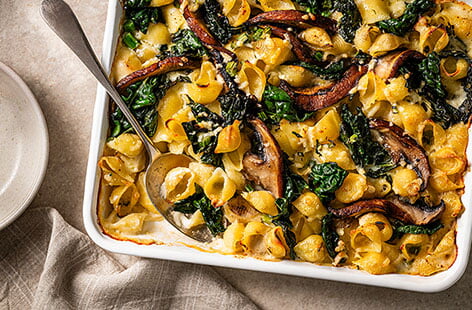 Cavolo nero is sweeter and more tender than kale, making it the perfect addition to this hearty pasta bake