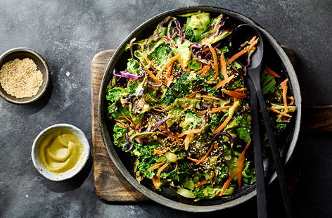Charring the cabbage gives this sizzlin’ slaw a smoky flavour, while avocado replaces mayo in the zingy dressing', says Derek Sarno, Tesco's director of Plant-Based innovation