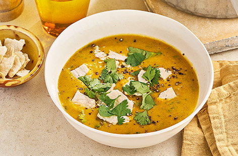 A hearty carrot soup with a creamy korma twist 
