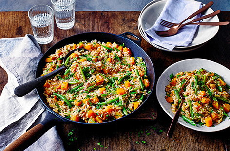 Cheat’s butternut squash paella