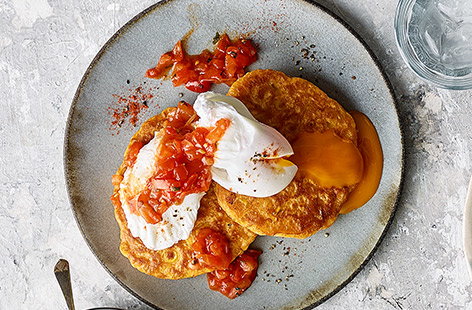 These delicious sweetcorn pancakes are a quick vegetarian lunch recipe for kids.