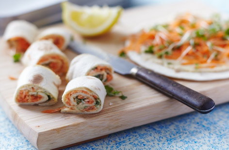 A fresh and tasty lunch time wrapThis fresh and tasty lunch time wrap is the perfect solution to kid's lunchboxes