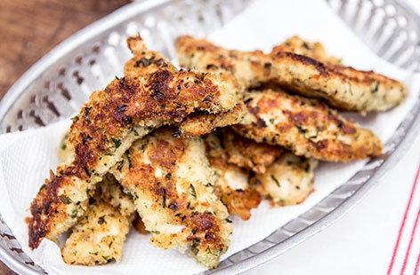 Who doesn't love a crisp and crunchy chicken goujon? We sure do, and these herby breaded goujons are a healthy version of the dish that go great with a dip on the side. Ensure you cook enough for everyone, however, as these are guranteed to get eaten quickly.
