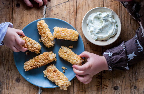 Marcello Tully’s Rice Krispie fish fingers– the kids will love playing with the krispies and getting their hands mucky