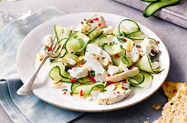 Coriander and lime cucumber salad with chicken