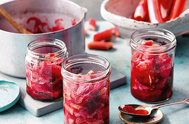 Rhubarb and red onion relish