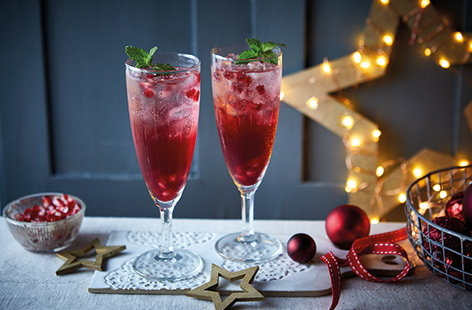 Try this easy non-alcoholic punch for a pretty Christmas mocktail. With festive cranberry and pomegranate juices, this sparkling punch takes just 5 mins to mix together for an easy way to serve a party crowd.
