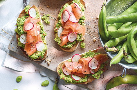 Upgrade avocado toast with smoked salmon, peppery radish and broad beans for a vibrant brunch recipe that's ready in just 15 minutes