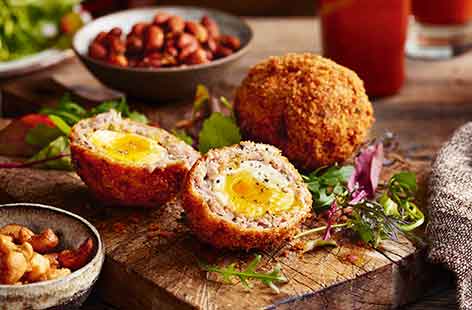 Maple bacon Scotch eggs