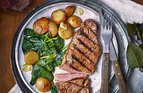 A dusting of paprika adds delicious spice to sirloin steak and crispy sautéed potatoes are the ultimate accompaniment
